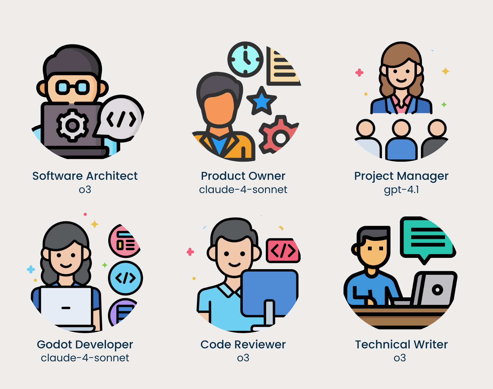 AI Agent Team Illustration